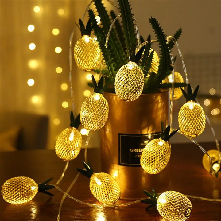 Aesthetic pineapple string lights for room ambiance