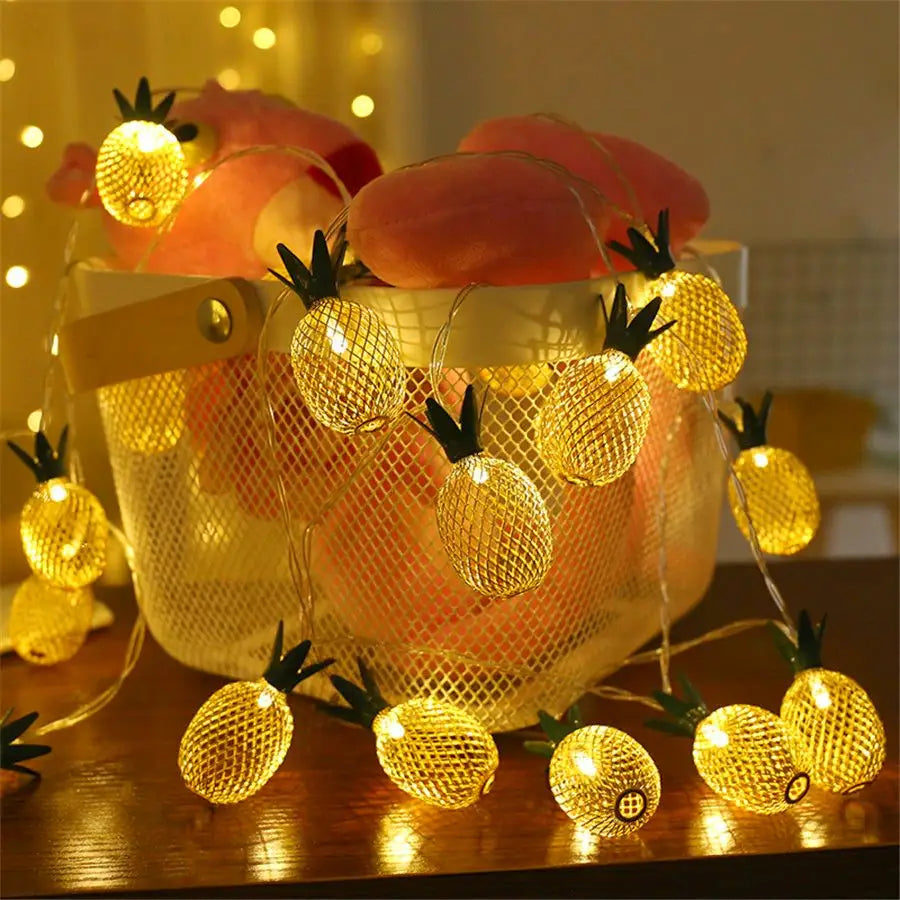 Aesthetic pineapple string lights for room ambiance