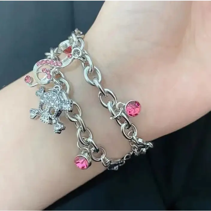 Pink cute skeleton bracelet y2k - 1 - bracelets