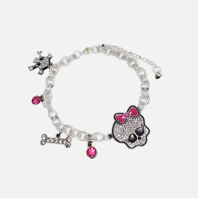Pink cute skeleton bracelet y2k - 1 - bracelets