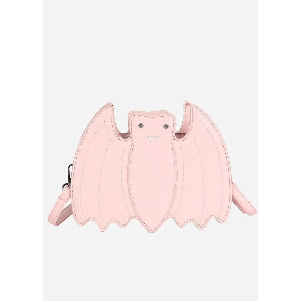 Pink pastel goth bat crossbody bag in soft pu leather - accessories