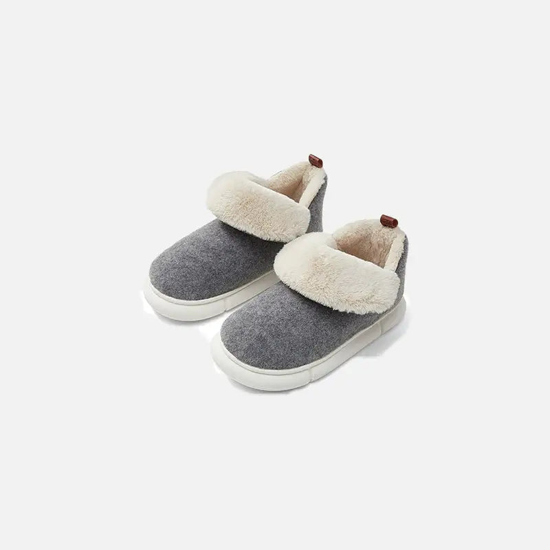 Simple y2k snow slippers for cozy winter style - meteorites gray / 35/36 (insole 23cm)