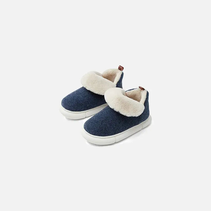 Simple y2k snow slippers for cozy winter style - navy blue / 35/36 (insole 23cm)