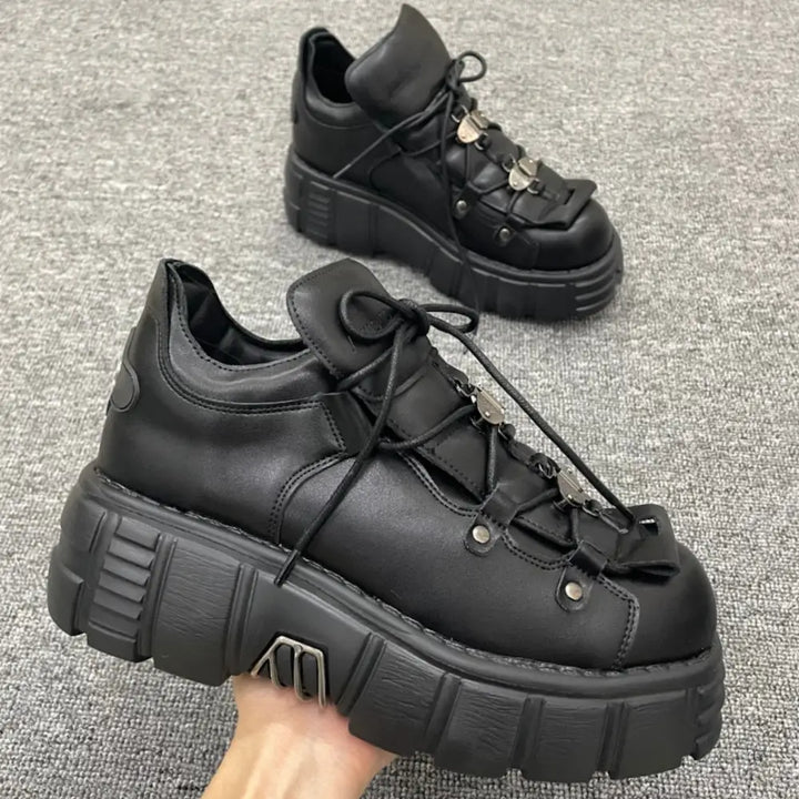 Platform black shoes y2k - shoes