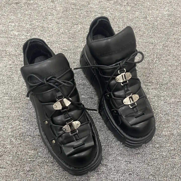 Platform black shoes y2k - shoes