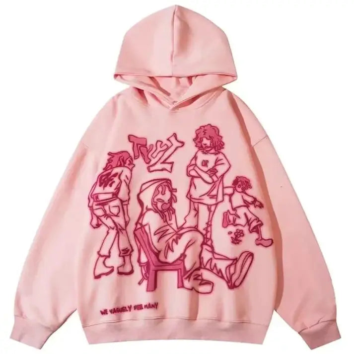 Playground graphic hoodie y2k - pink / s