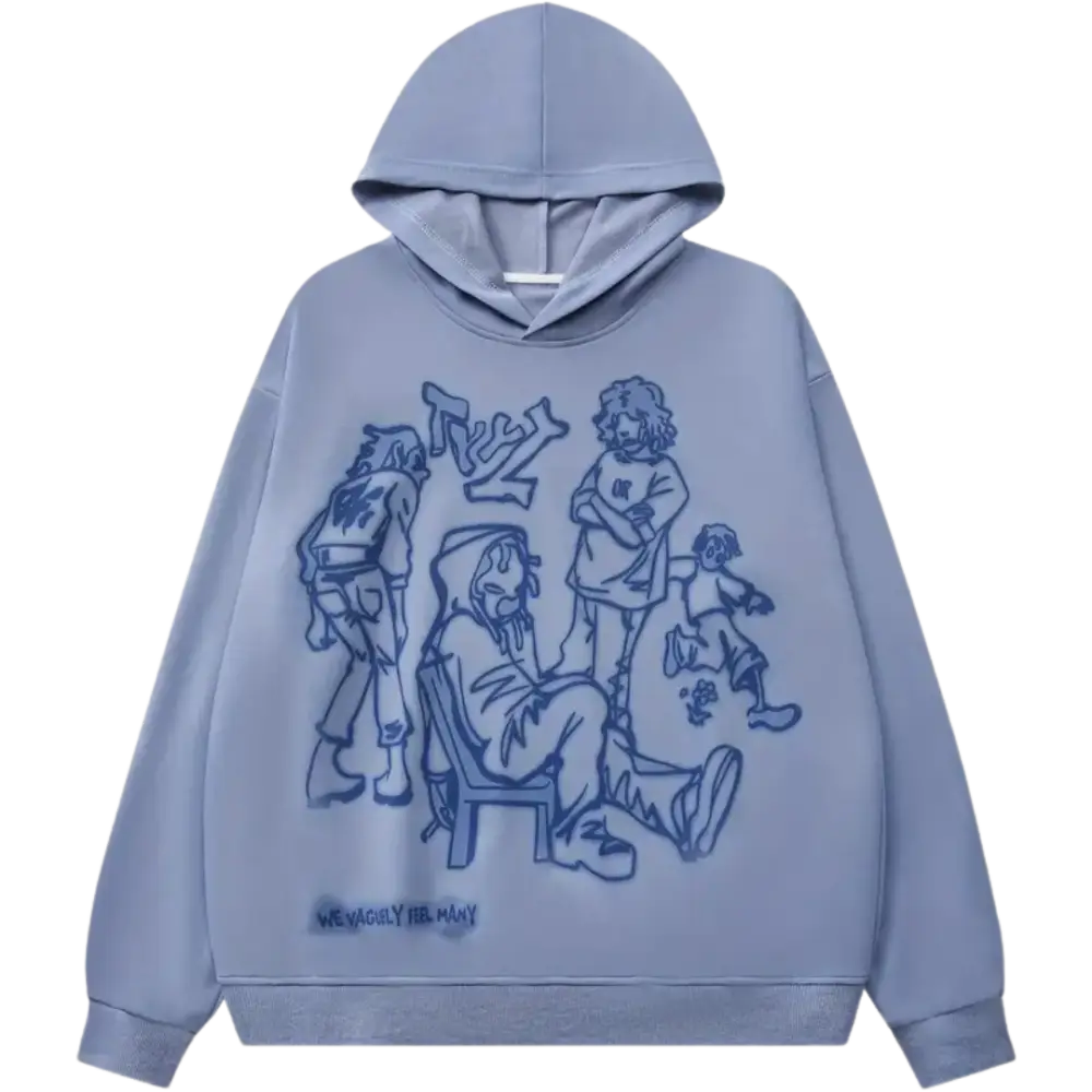 Playground hoodie persian blue y2k - s