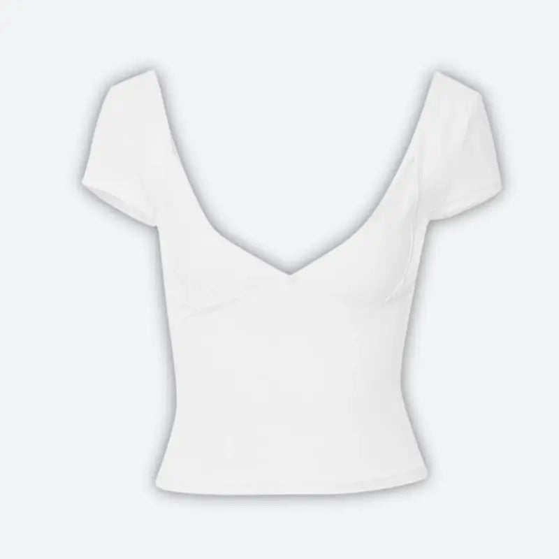 Chic deep v-neck top for casual or elevated y2k looks - white / s