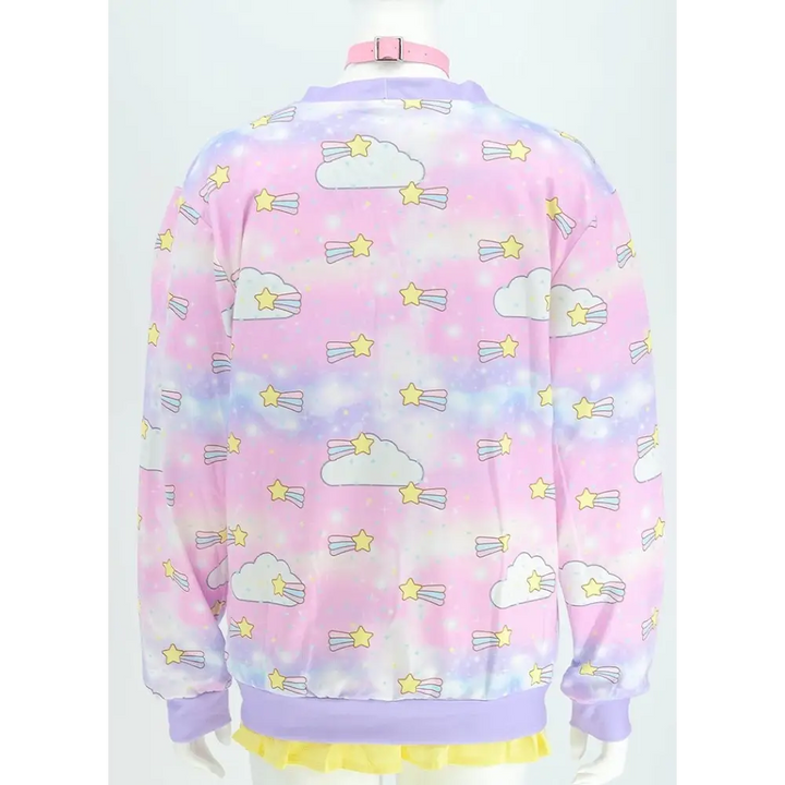 Cute shooting star cardigan sweater for y2k style enthusiasts - plus size cardigan