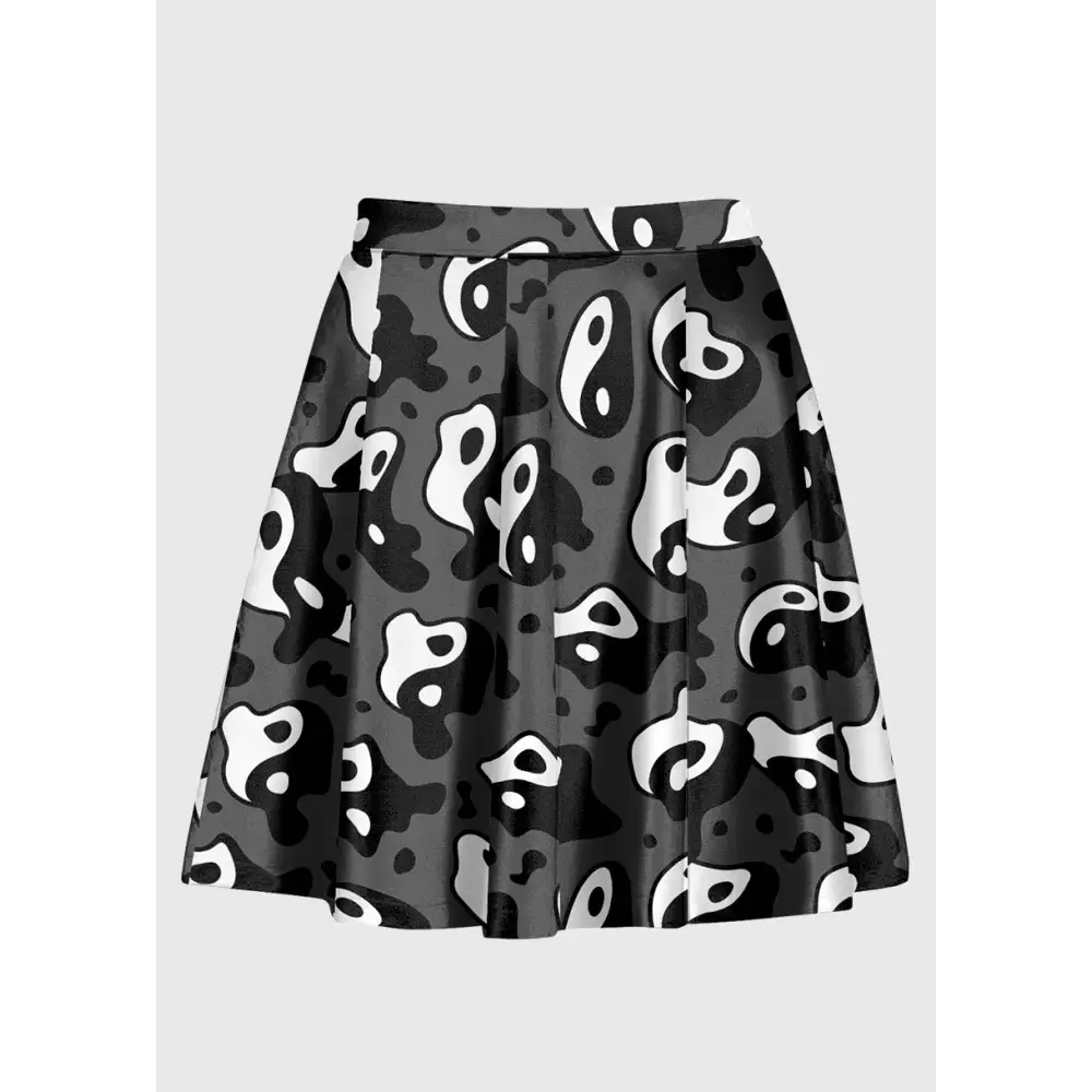 Plus size grey grunge yin and yang alt skirt - skirts