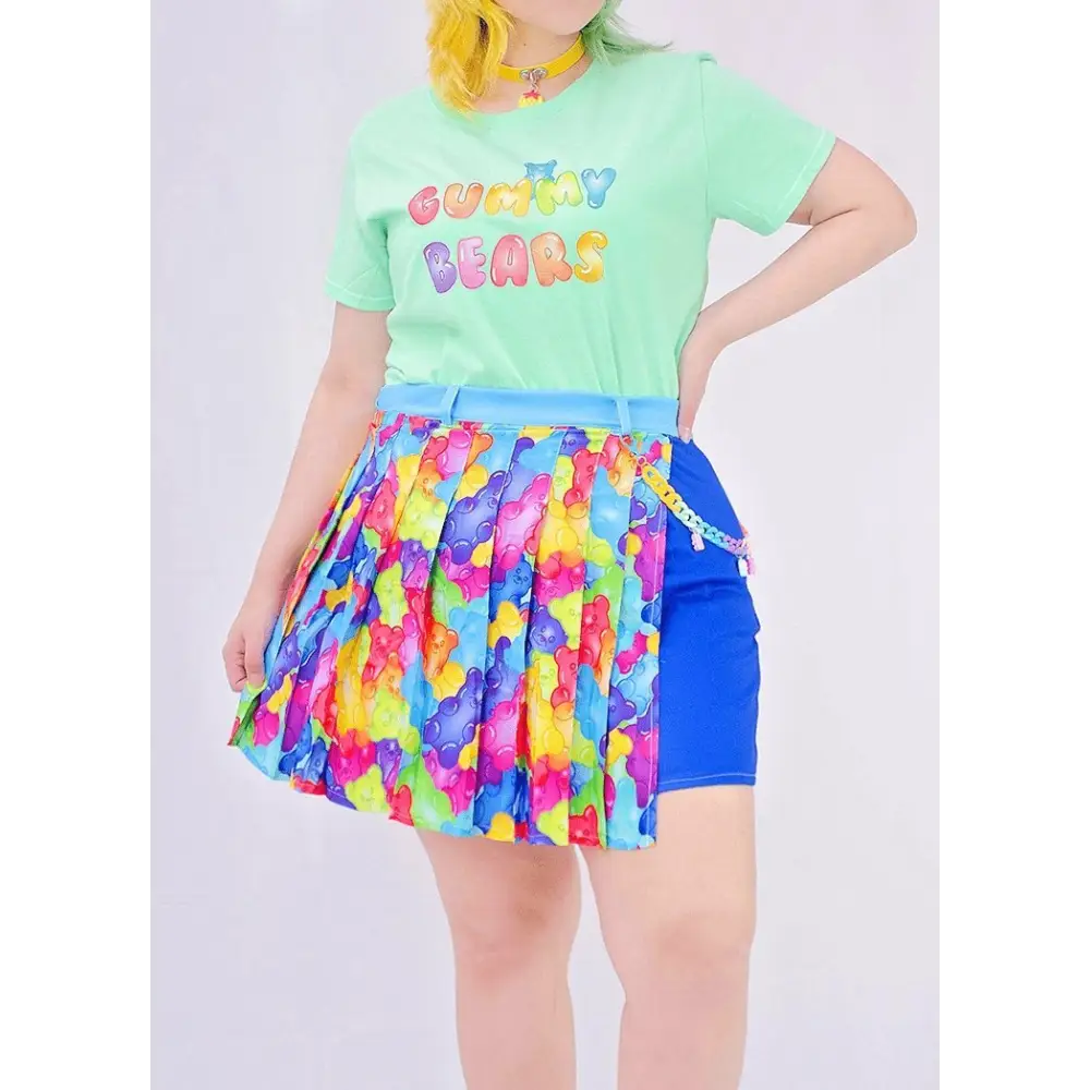 Plus size gummy bear pleated chain skirt - 1x - size skirts