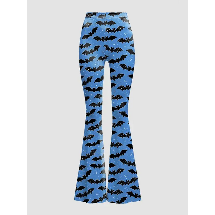 Y2k high waisted flare bottoms stretchy fabric leggings - blue / 1x