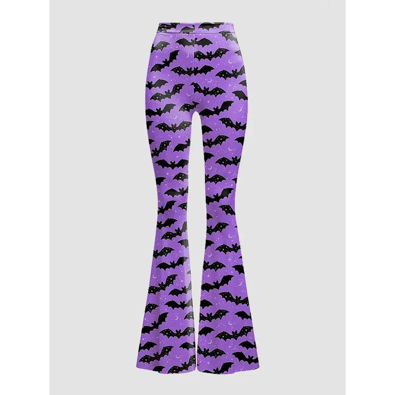 Plus size pastel goth flare leggings - purple / 1x