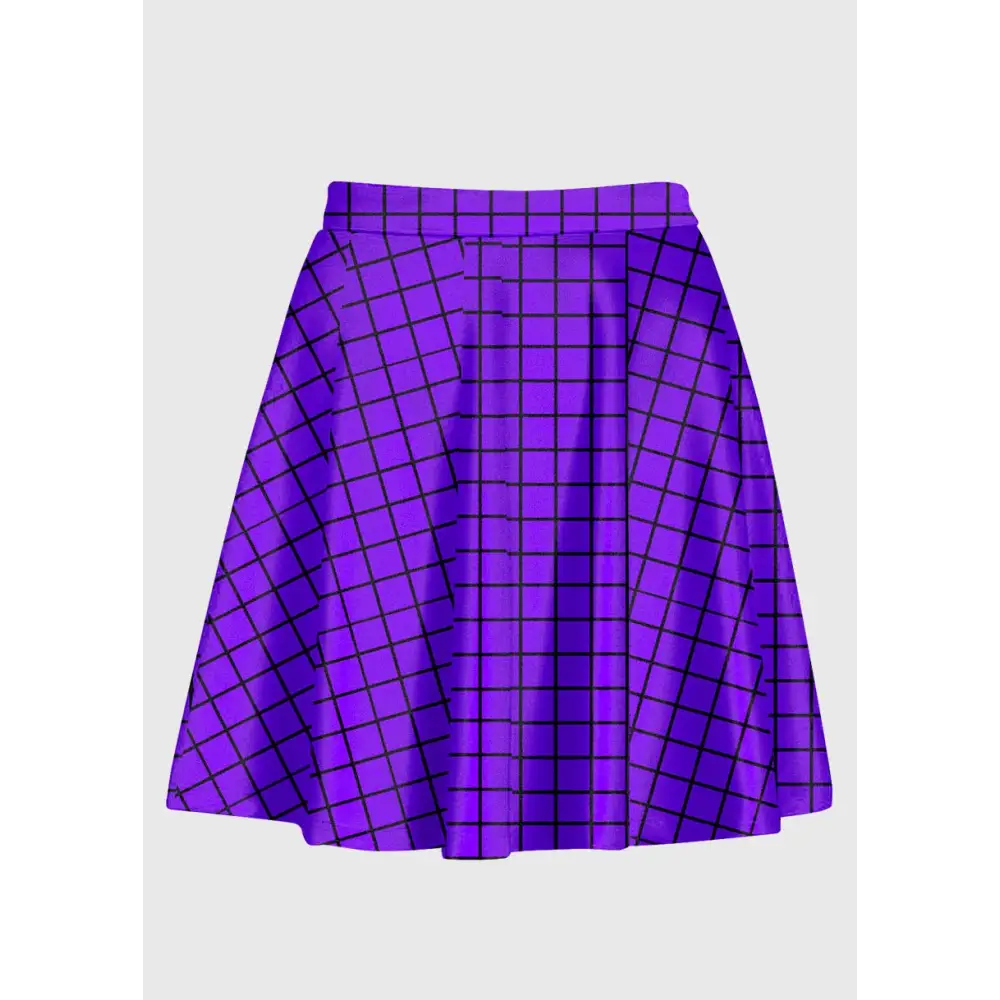 Plus size purple gird skater skirt - 1x - skirts