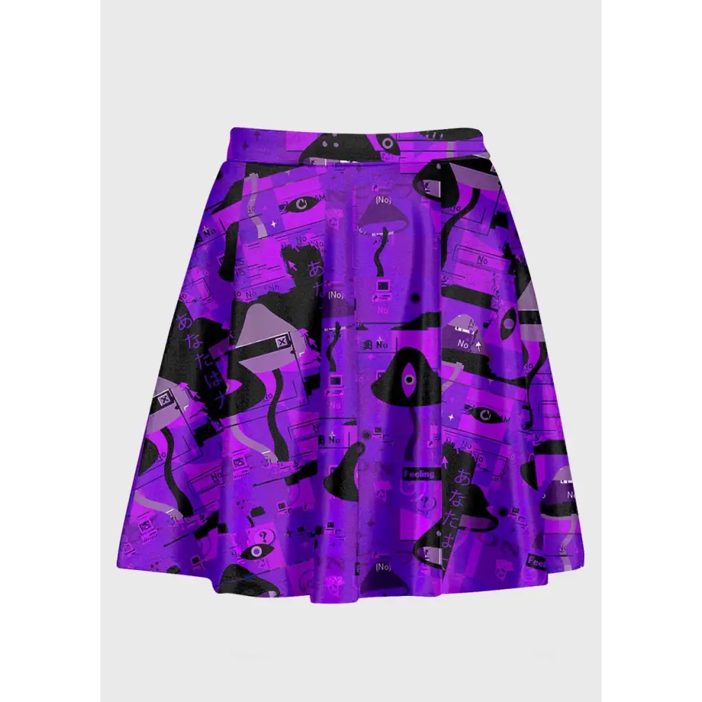 Plus size purple weirdcore glitch skirt - skirts