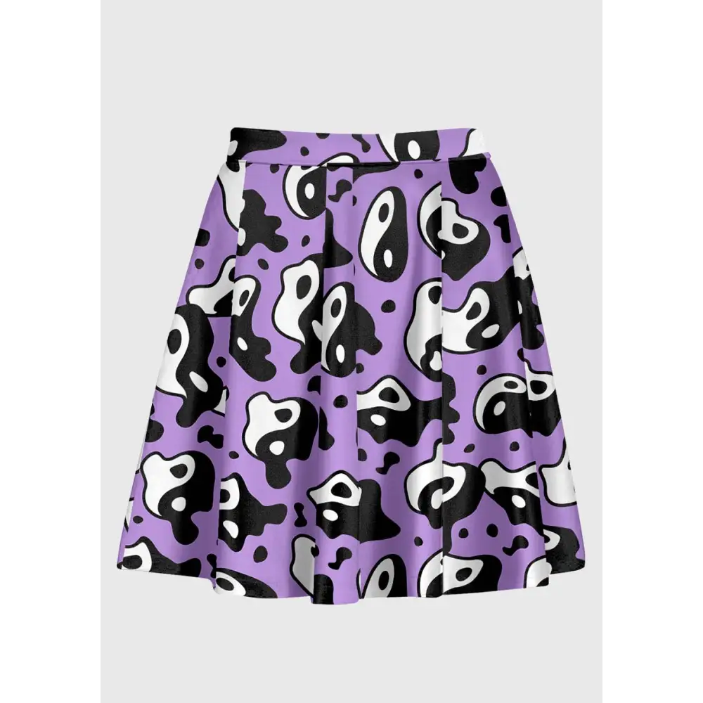 Plus size purple yin and yang trippy raver skirt - 1x - skirts