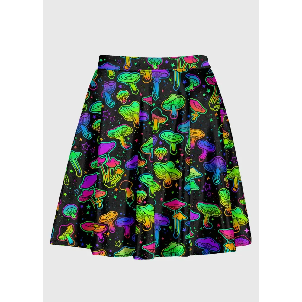 Plus size rainbow psychedelic mushroom rave skirt - skirts