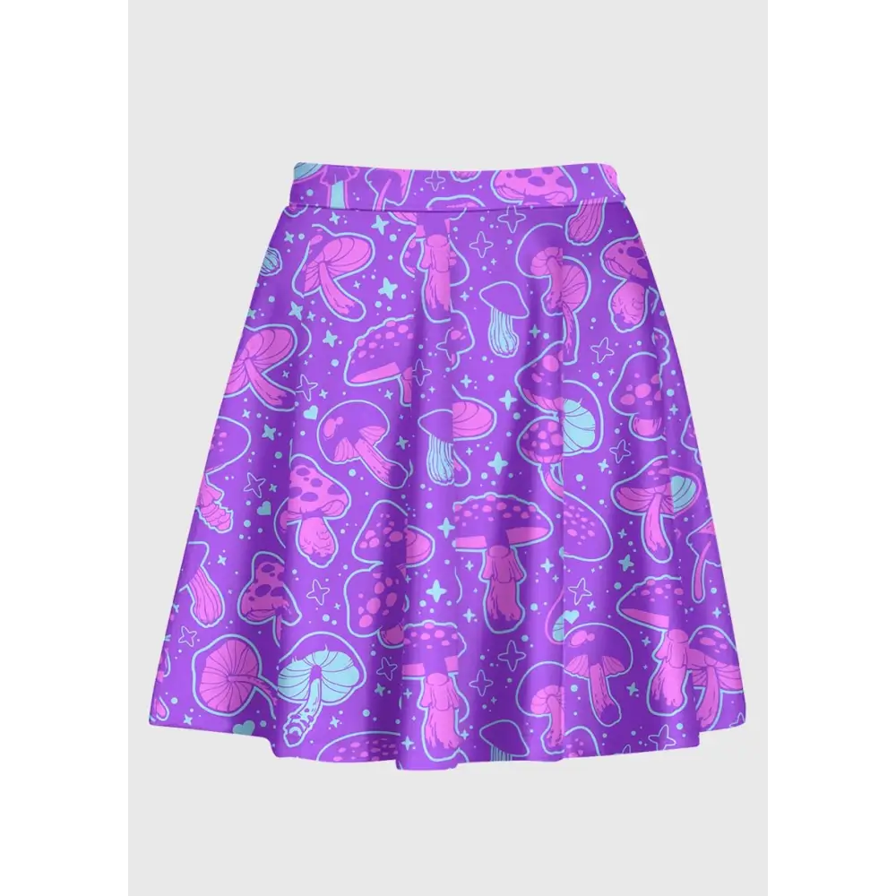 Plus size trippy mushroom purple rave skirt - 1x - skirts