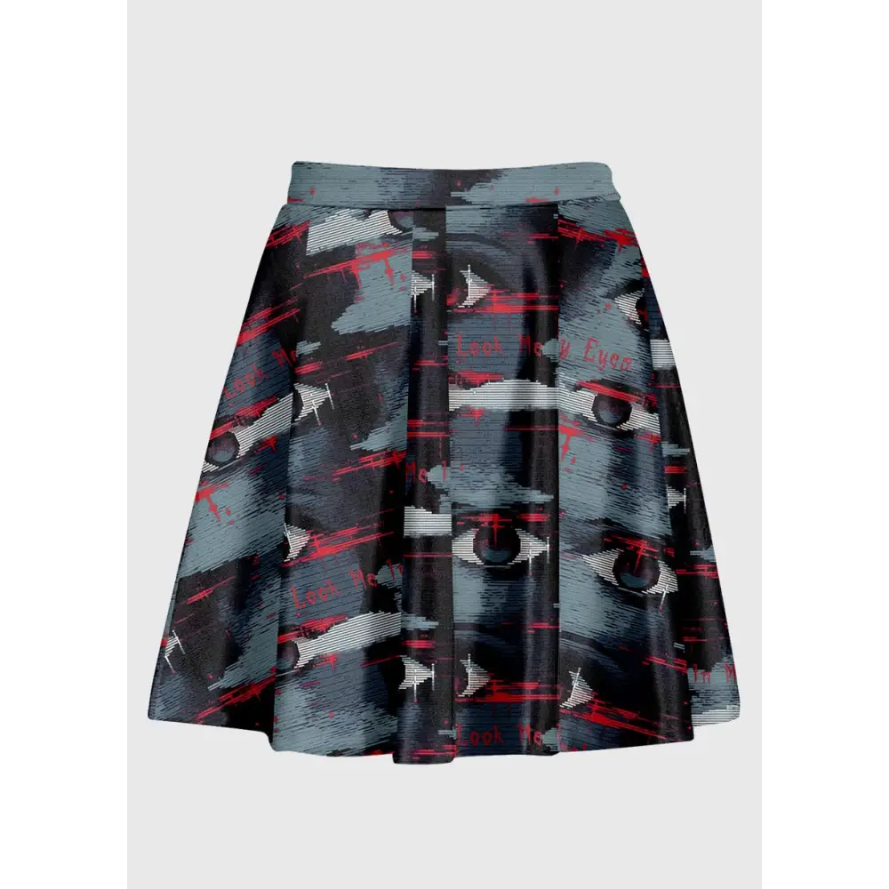 Plus size weirdcore aesthetic glitch eye skirt - skirts