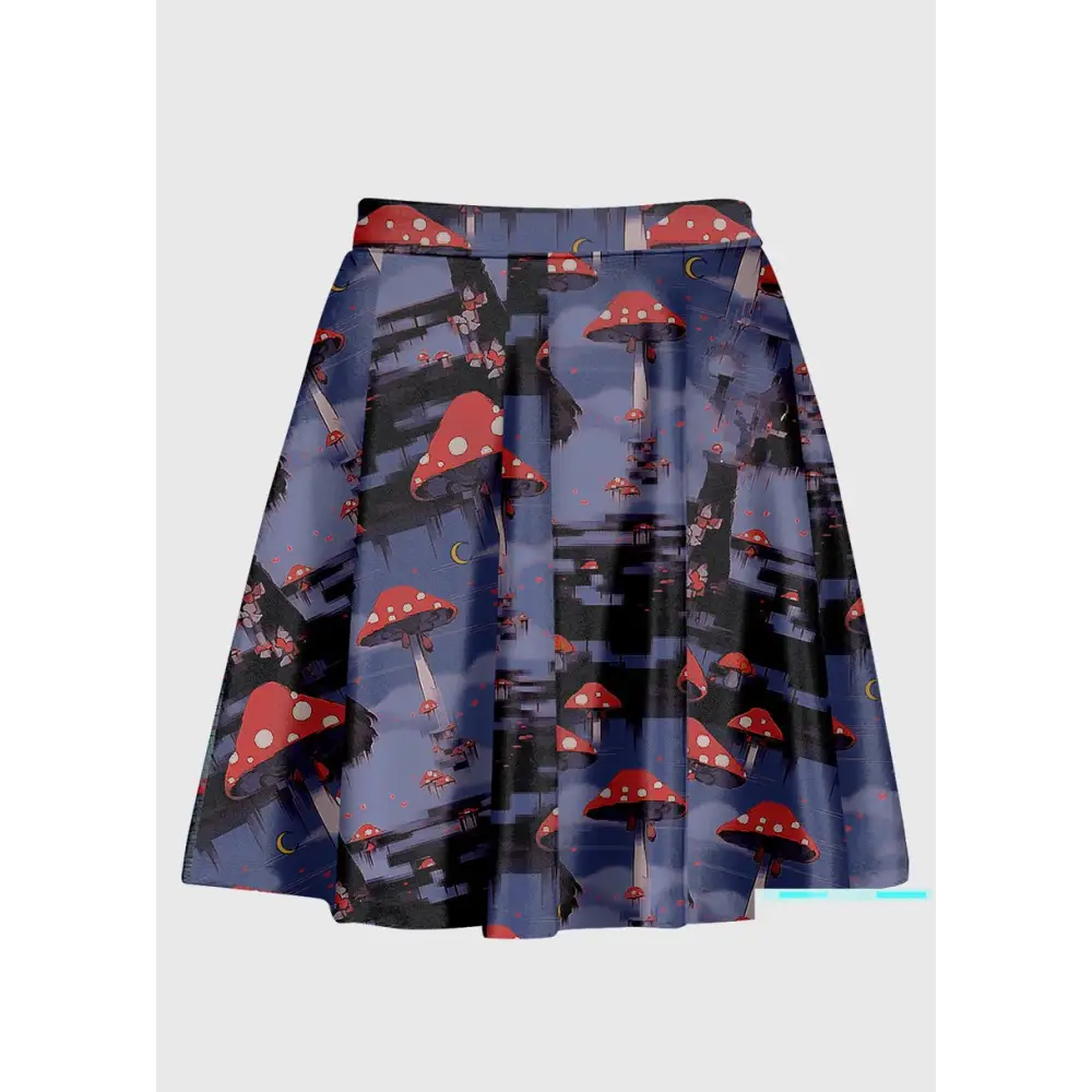 Plus size weirdcore mushroom city high waist skirt - skirts