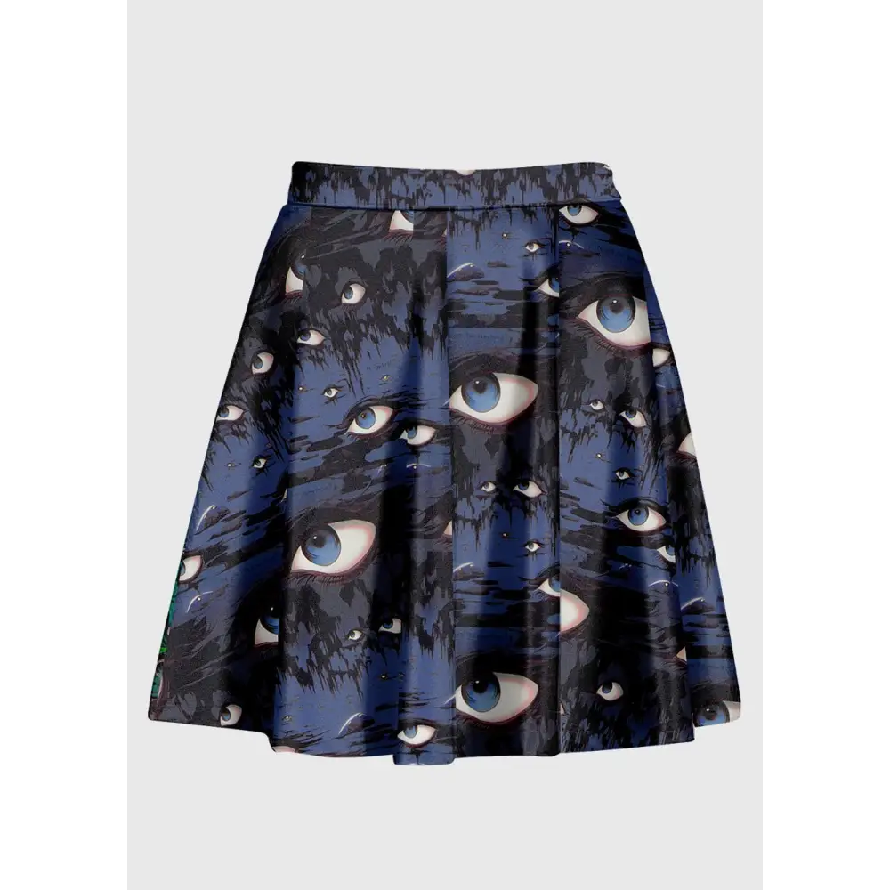 Plus size weirdcore surreal blue grunge alt skirt - skirts