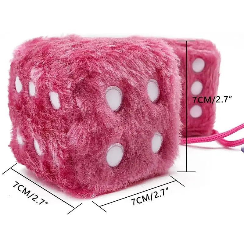 Aesthetic plush dice hanging decor for fun room accents