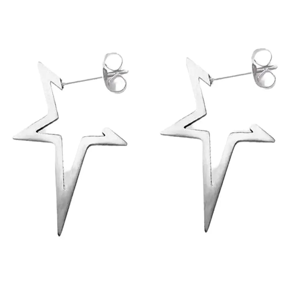 Pointed star earrings - standart / silver - earrings