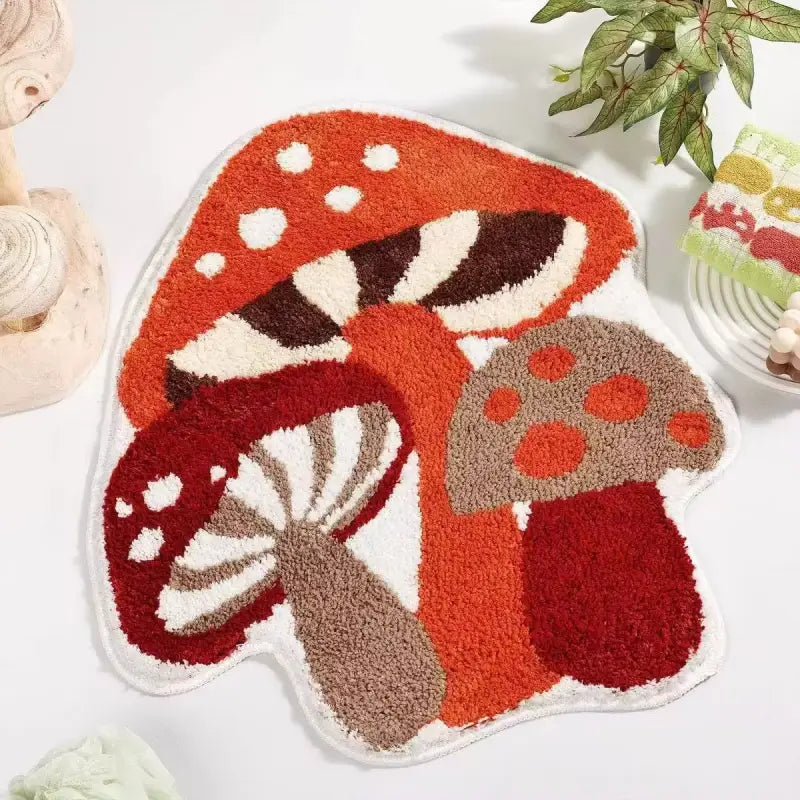 Poisonous mushroom rug for unique home decor and conversation starters