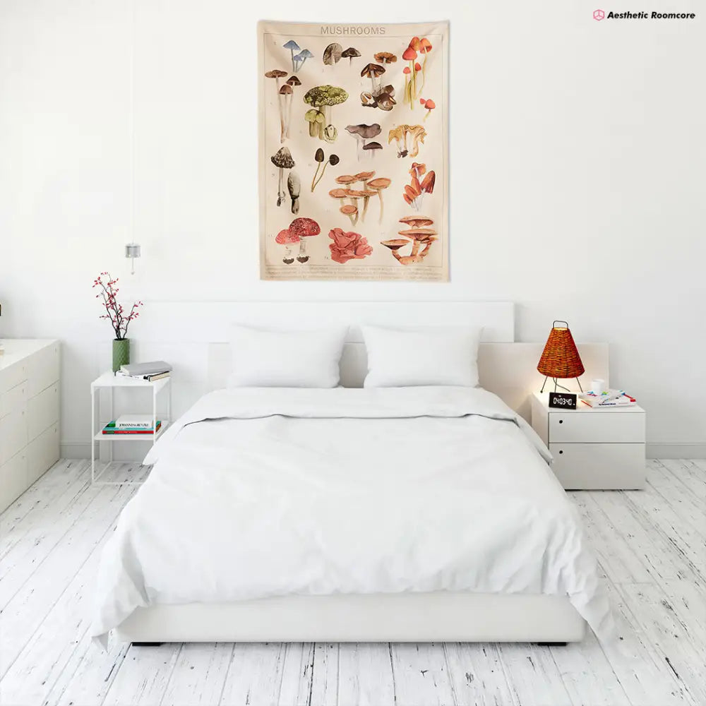 Poisonous mushrooms tapestry for vintage aesthetic decor