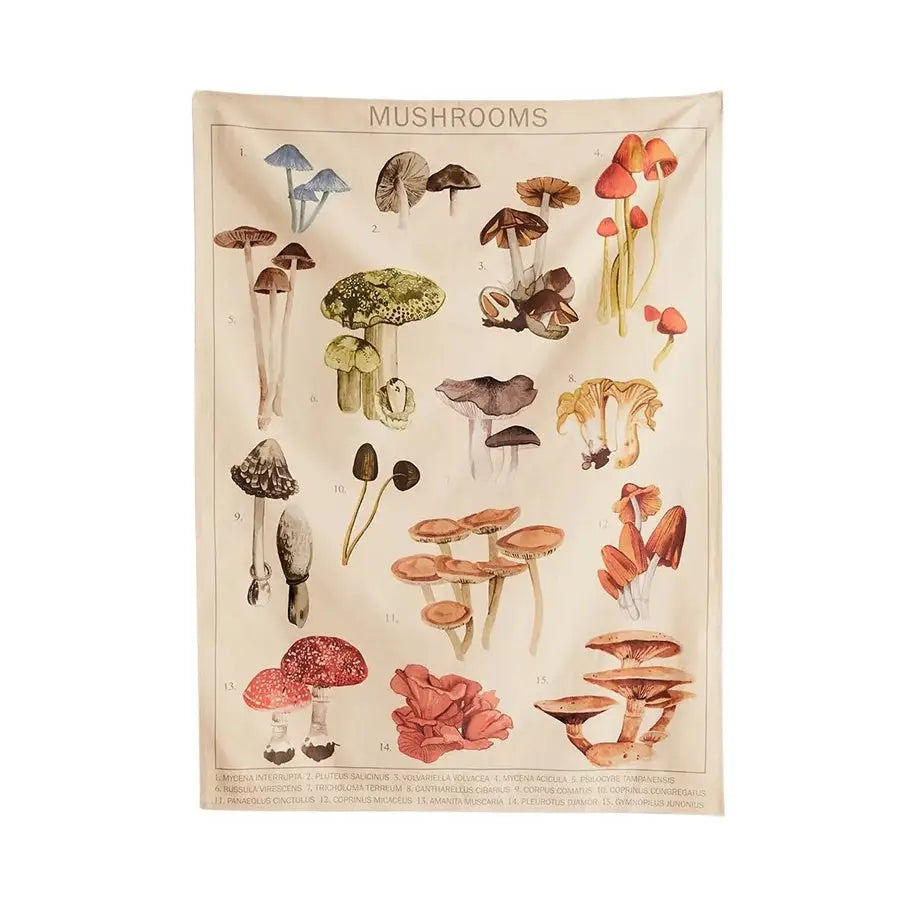 Poisonous mushrooms tapestry for vintage aesthetic decor