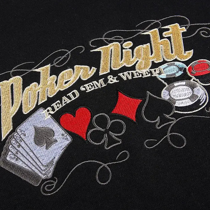 Poker night embroidered sweatshirt - sweatshirts