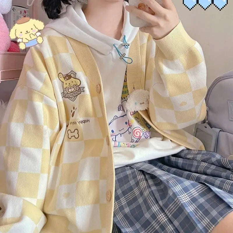 Pompurin buttoned yellow cardigan