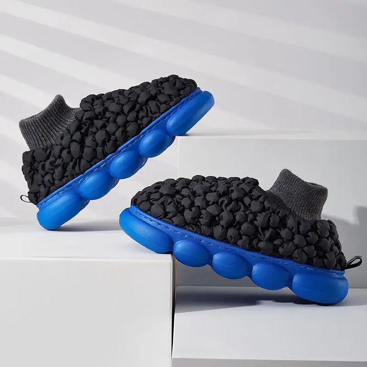 Y2k popcorn slippers for stylish comfort in streetwear fashion - black blue / 36/37 (insole 23cm)