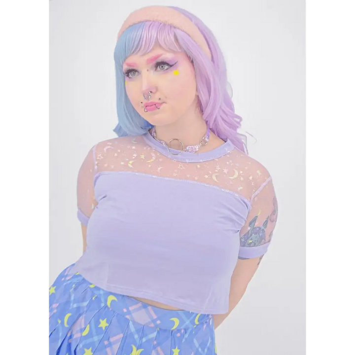 Precious moon crop top - s / lilac - women tops