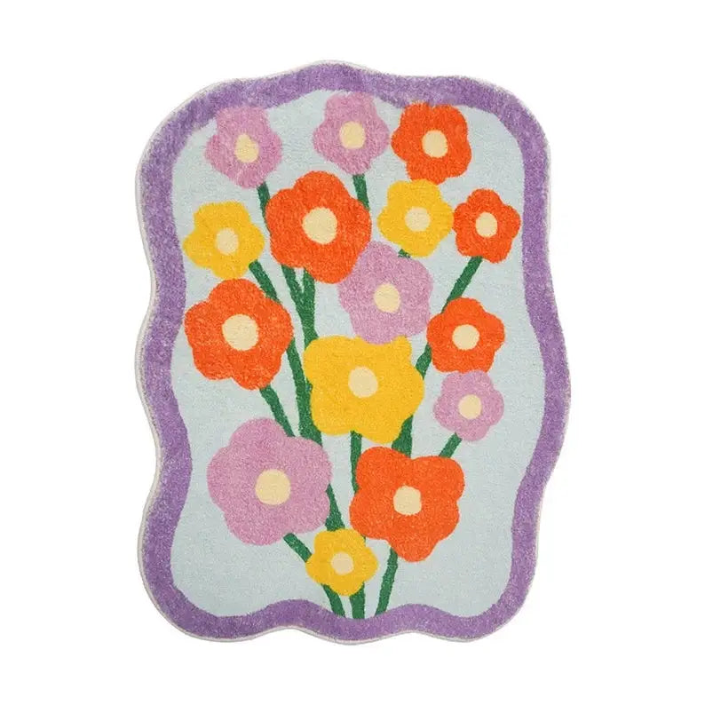 Preppy daisy flower rug - 60x90cm(23.7x35.4in)