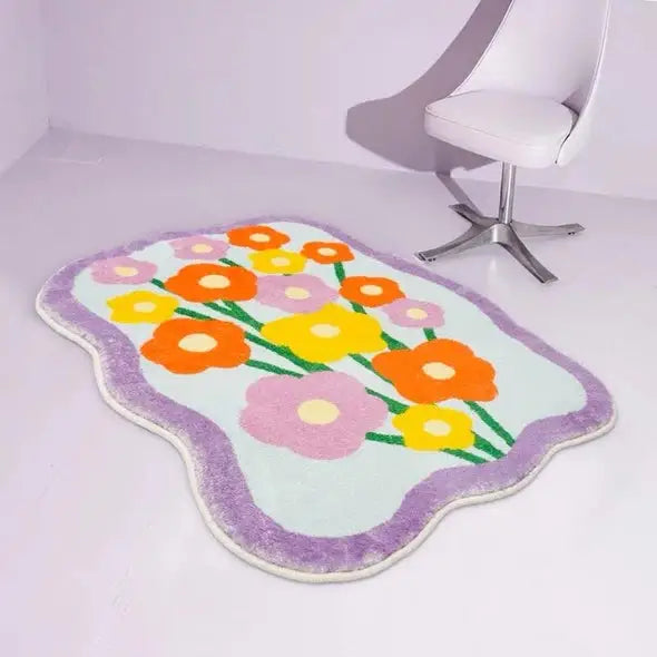 Preppy daisy flower rug