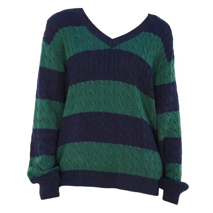 Preppy girl striped jumper - sweater