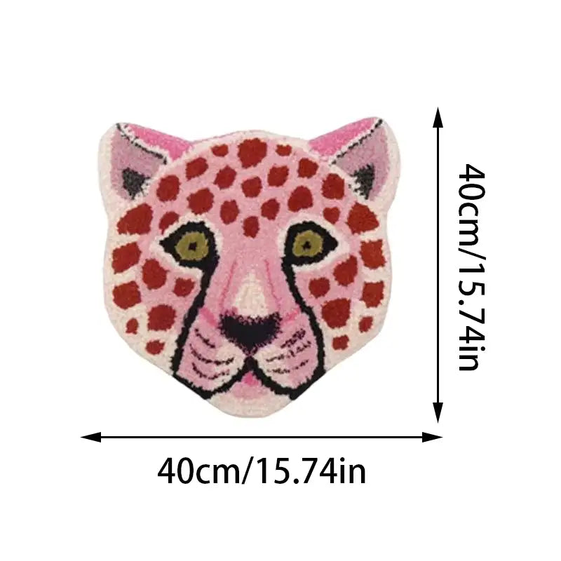 Preppy pink leopard rug for stylish and fun home decor