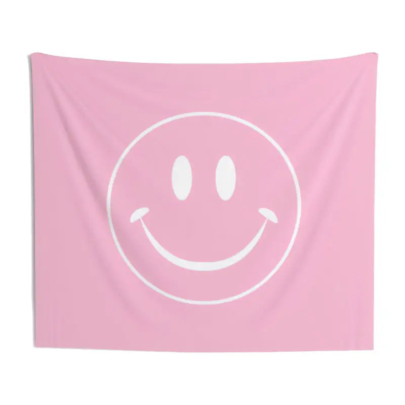 Preppy smiley face tapestry for a charming room aesthetic - decorative tapestries