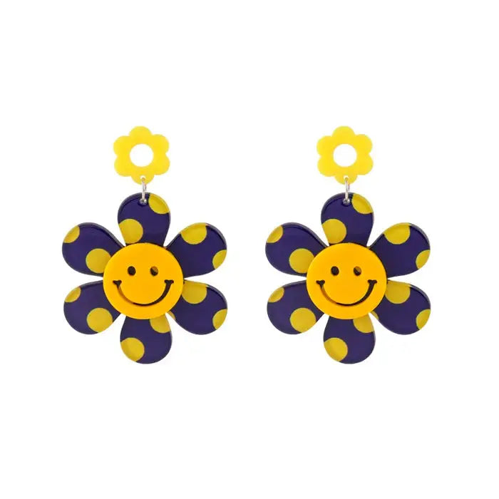 Pretty petal earrings - standart / blue - earrings