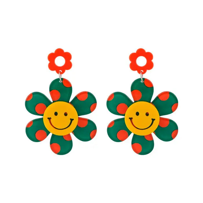 Pretty petal earrings - standart / green - earrings