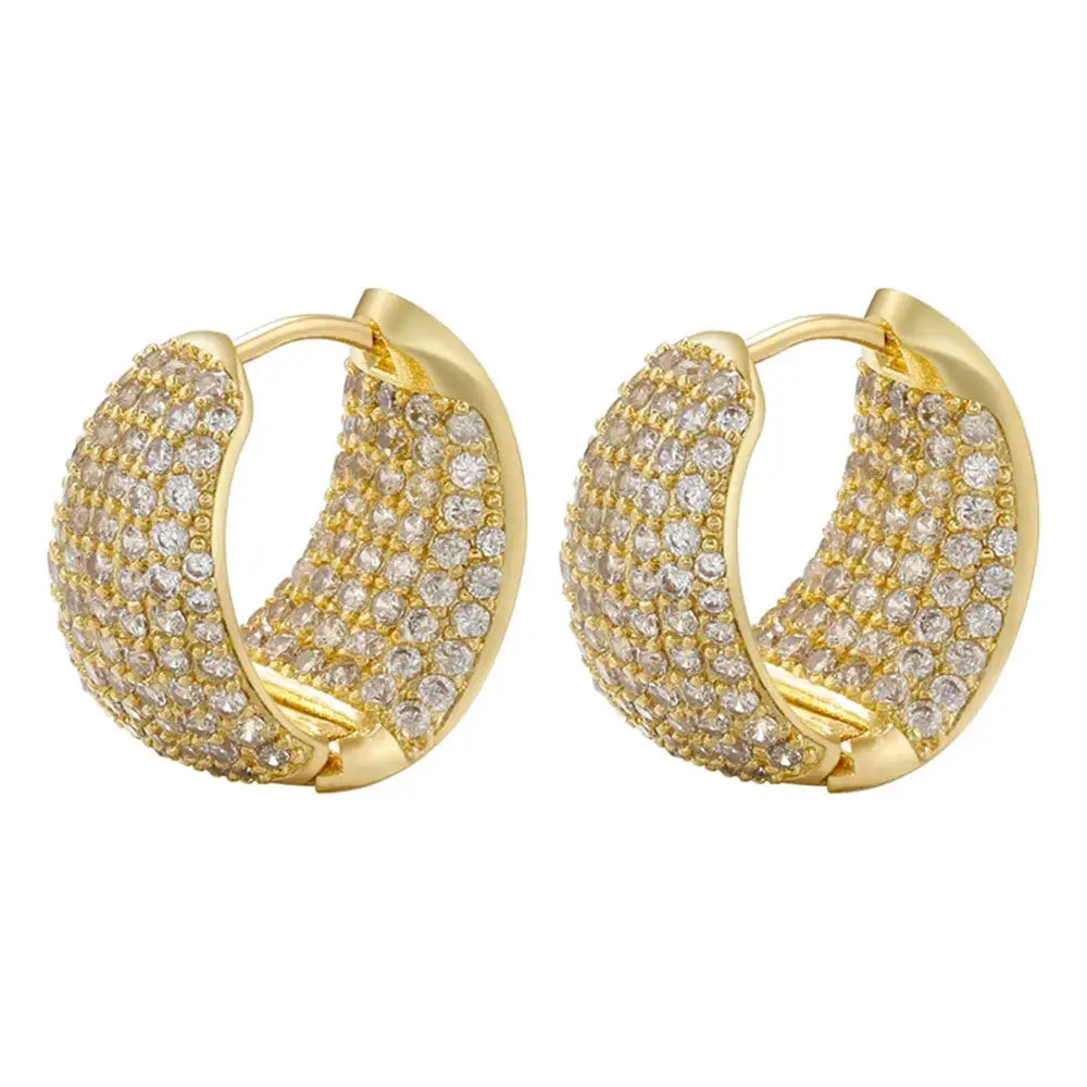 Princess pleasures rhinestone hoops - standart / gold - earrings