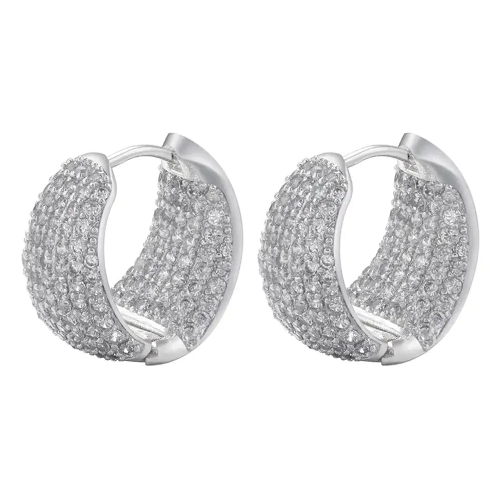 Princess pleasures rhinestone hoops - standart / silver - earrings