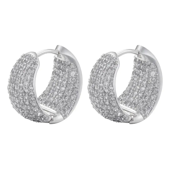 Princess pleasures rhinestone hoops - standart / silver - earrings