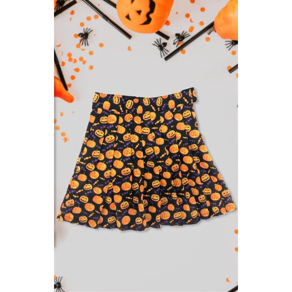 Pumpkin queen pleated skirt for your fall wardrobe - xs - women skirts