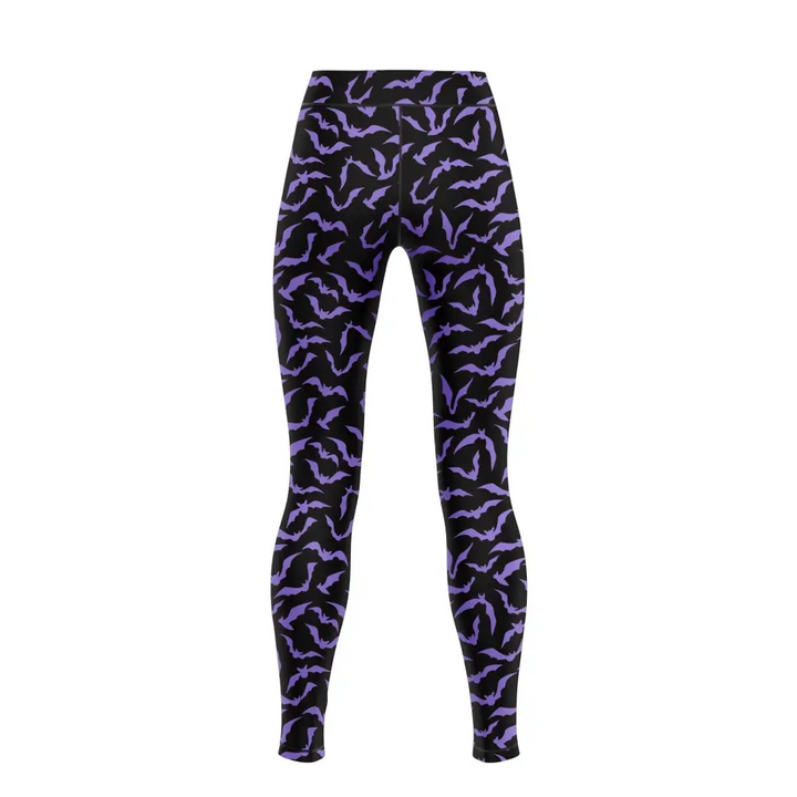 Purple bat leggings low rise - (invisible stitch) (l05)