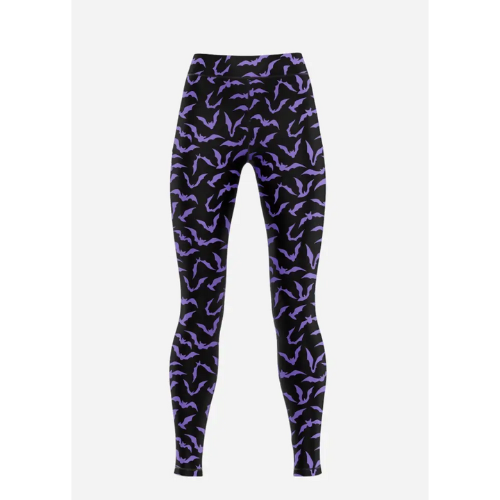 Purple bat leggings low rise - xxs - (invisible stitch) (l05)