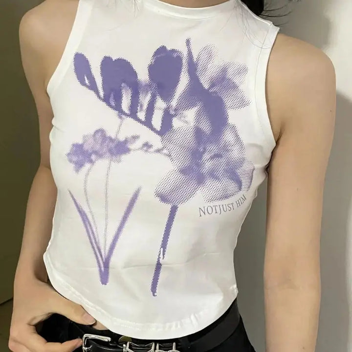 Purple flowers tank top