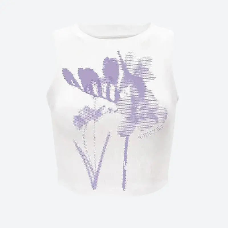 Purple flowers tank top