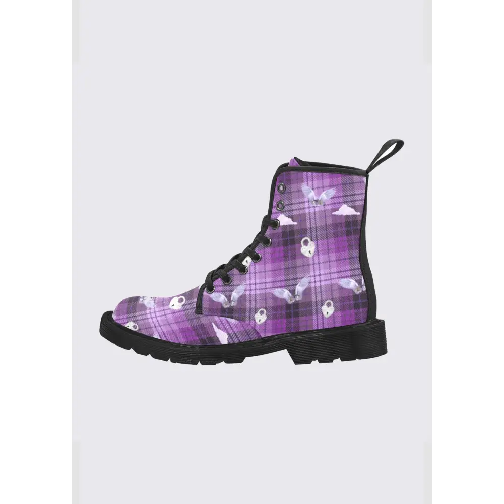 Purple weirdcore eye women’s combat boots - martin for women (black)